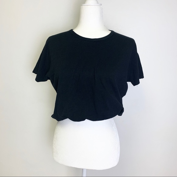 Olivia Rae Crop Top Black Basic Short Sleeve Shirt NWOT - Picture 5 of 8